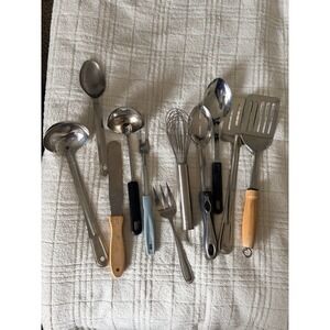 Vintage Kitchen Utensils Lot Of 12 Unbranded Spoon Spatula Ladle Grandma Core